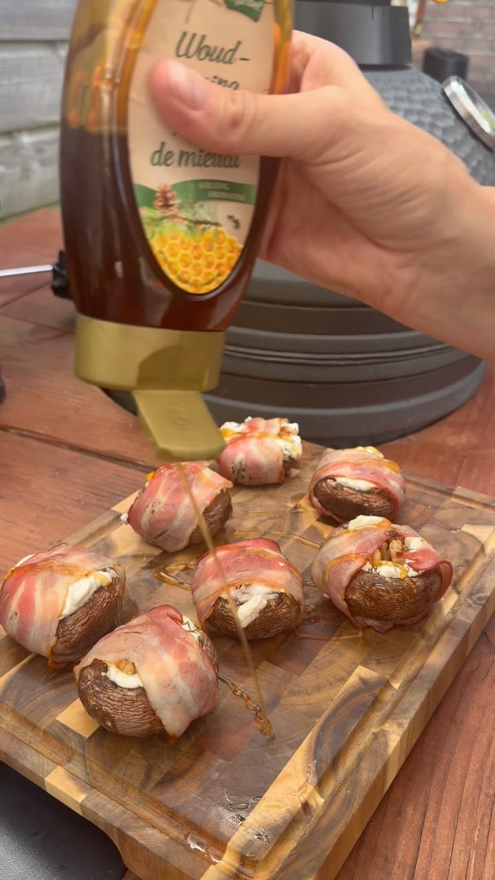 Gevulde champignons met geitenkaas